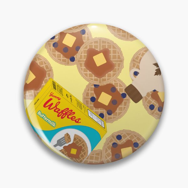 Item preview, Box of Waffles Maple Syrup Butter Blueberries On Yellow designed and sold by MBeesShop.