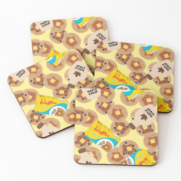 Item preview, Box of Waffles Maple Syrup Butter Blueberries On Yellow designed and sold by MBeesShop.