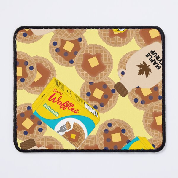 Item preview, Box of Waffles Maple Syrup Butter Blueberries On Yellow designed and sold by MBeesShop.
