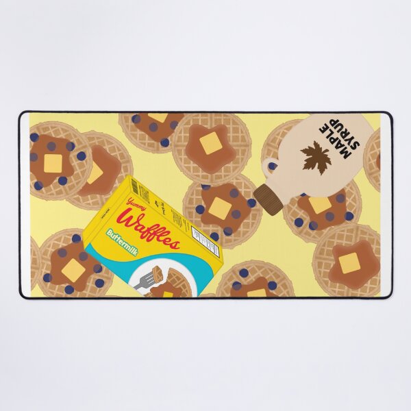 Item preview, Box of Waffles Maple Syrup Butter Blueberries On Yellow designed and sold by MBeesShop.