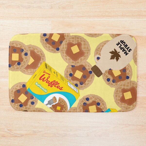 Item preview, Box of Waffles Maple Syrup Butter Blueberries On Yellow designed and sold by MBeesShop.