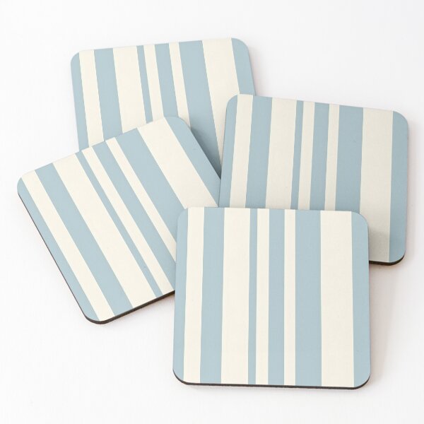 Item preview, Vintage Retro Vertical Stripe Mid Mod Cozy Boho Accent Piece  Sky Blue Cream designed and sold by Prints and Lifestyle.