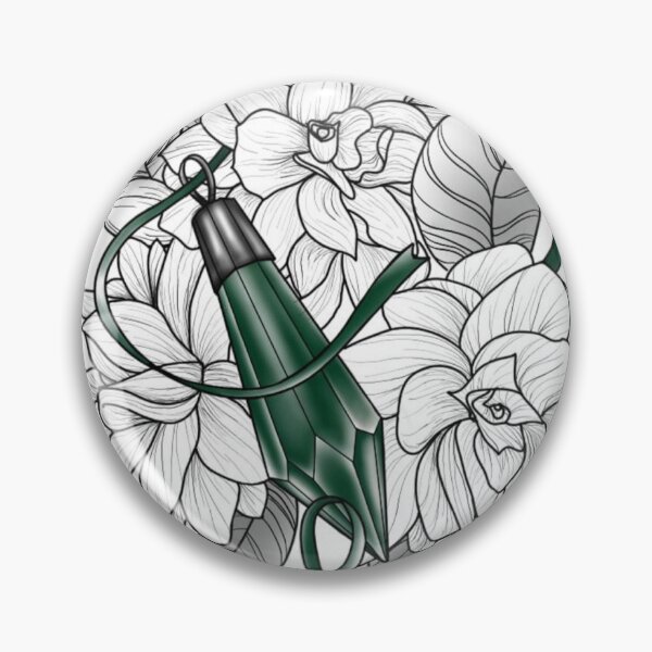 Item preview, Floral flowers and green jewels designed and sold by Hallie Odom.