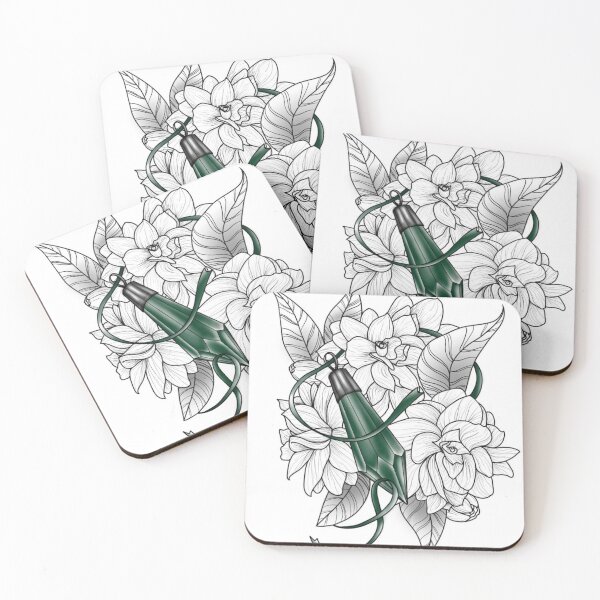Item preview, Floral flowers and green jewels designed and sold by Hallie Odom.