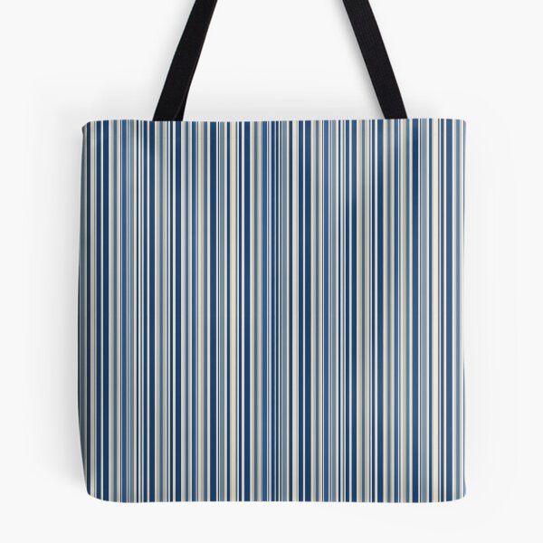 Item preview, Vintage Retro Vertical Stripe Mid Mod Cozy Boho Accent Piece   Royal Blue Cream designed and sold by Prints and Lifestyle.
