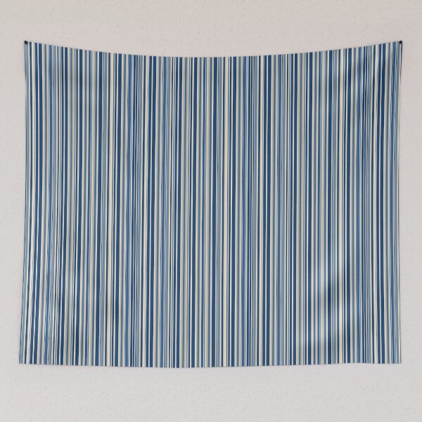 Item preview, Vintage Retro Vertical Stripe Mid Mod Cozy Boho Accent Piece   Royal Blue Cream designed and sold by Prints and Lifestyle.