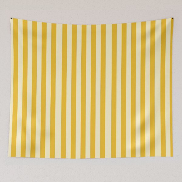 Item preview, Vintage Retro Vertical Stripe Mid Mod Cozy Boho Accent Piece  Yellow Cream designed and sold by Prints and Lifestyle.