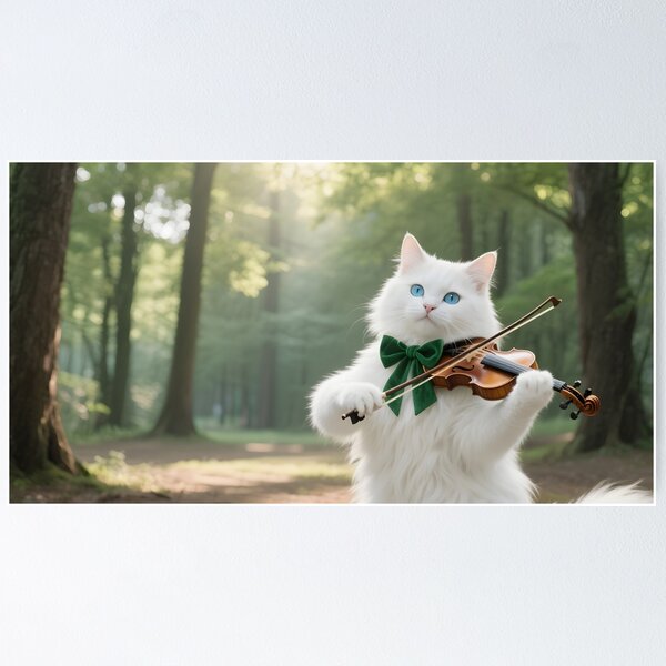 Item preview, Musician cat playing violin-forest designed and sold by chloee345.
