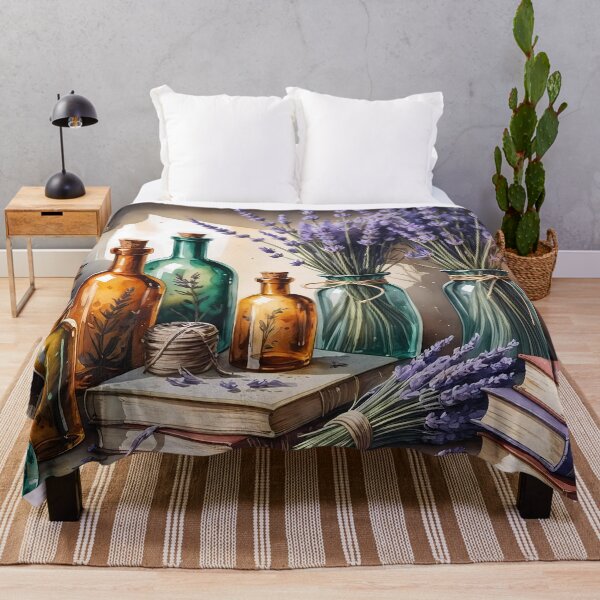 Item preview, Aesthetic Bookshelf with Potions and Flowers designed and sold by Mos Thainique.