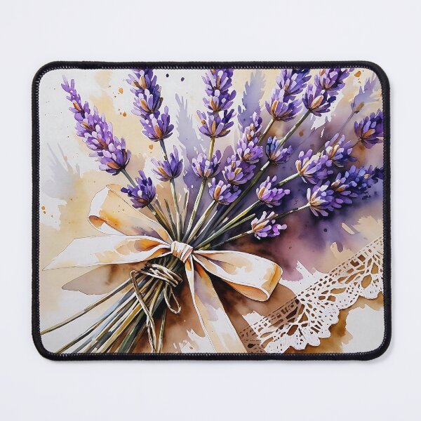 Item preview, Lavender on Lace Soft Watercolor Botanical Print designed and sold by Mos Thainique.