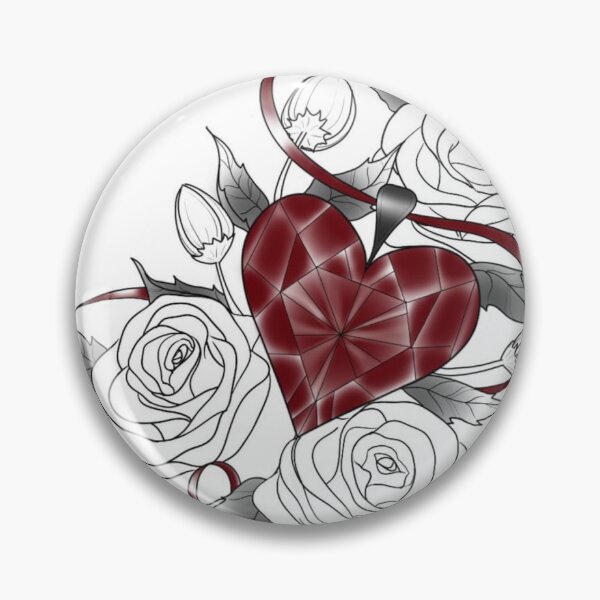 Item preview, Floral rose with ruby red heary designed and sold by Hallie Odom.