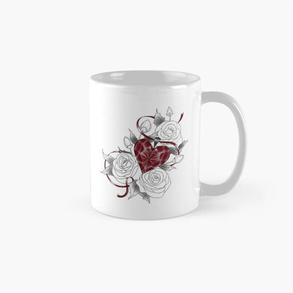 Item preview, Floral rose with ruby red heary designed and sold by Hallie Odom.