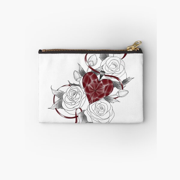 Item preview, Floral rose with ruby red heary designed and sold by Hallie Odom.