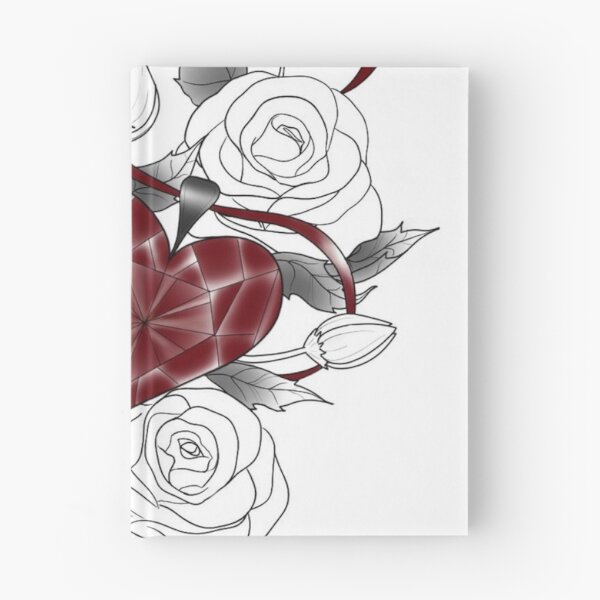 Item preview, Floral rose with ruby red heary designed and sold by Hallie Odom.