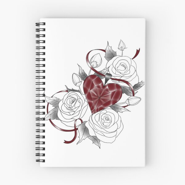 Item preview, Floral rose with ruby red heary designed and sold by Hallie Odom.