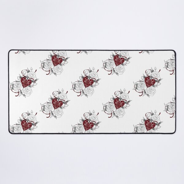 Item preview, Floral rose with ruby red heary designed and sold by Hallie Odom.