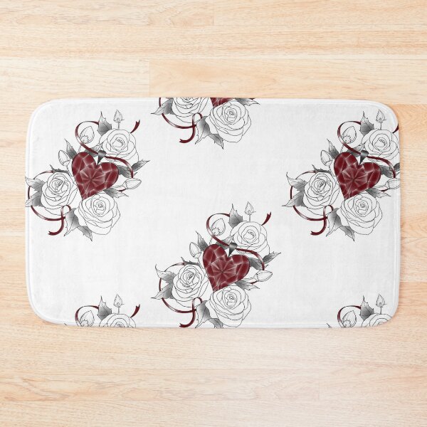 Item preview, Floral rose with ruby red heary designed and sold by Hallie Odom.