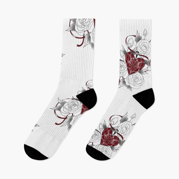 Item preview, Floral rose with ruby red heary designed and sold by Hallie Odom.