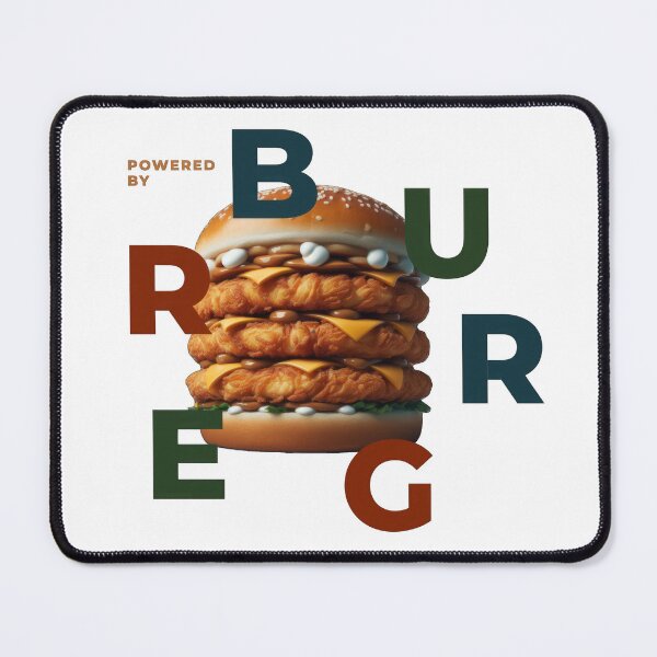 Item preview, Powered by Burger - Burger lovers t-shirt designed and sold by DumbPet.