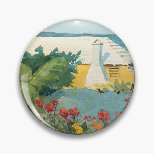 Item preview, Flower Garden and Bungalow, Bermuda (1899) vintage painting designed and sold by KapowStickers.