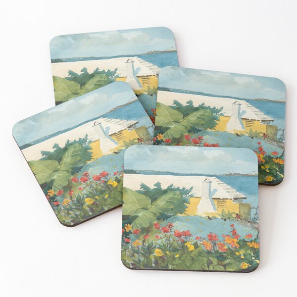 Item preview, Flower Garden and Bungalow, Bermuda (1899) vintage painting designed and sold by KapowStickers.