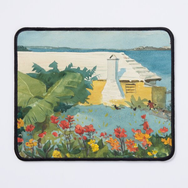 Item preview, Flower Garden and Bungalow, Bermuda (1899) vintage painting designed and sold by KapowStickers.