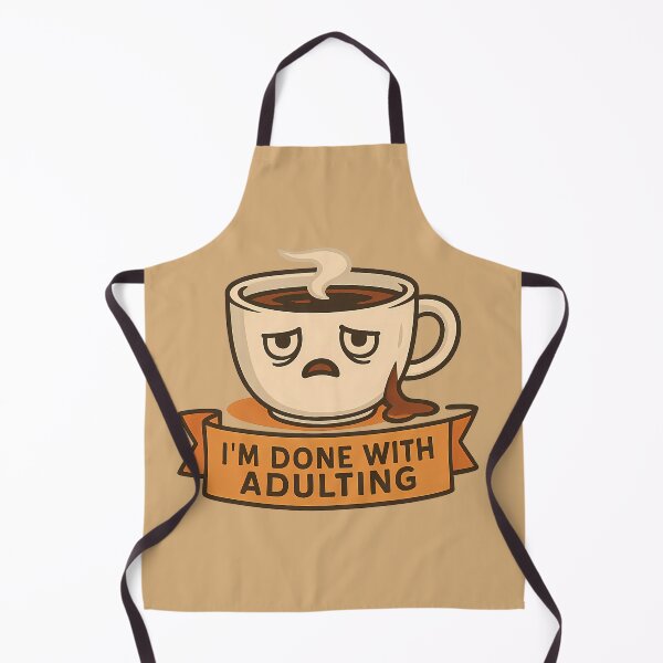 Item preview, I'm Done With Adulting – Exhausted Coffee Cup Cartoon designed and sold by CtrlAltNope.