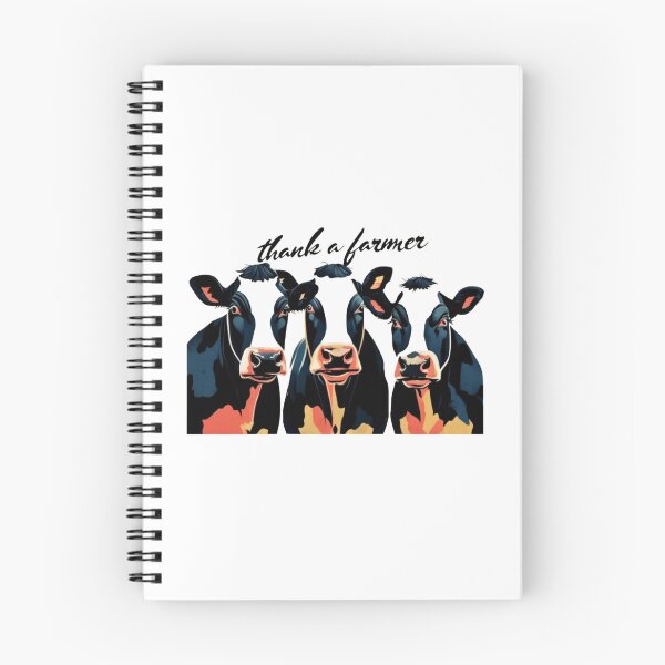 Item preview, "Thank a Farmer" Silkscreen-Style Cow Portrait designed and sold by Colorful-Garden.