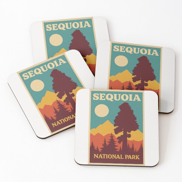 Item preview, Retro Travel Poster Sequoia National Park designed and sold by lea-lani.