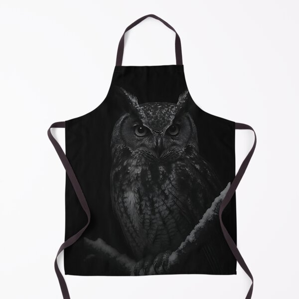 Item preview, Black and white owl in the shadow – high-contrast animal portrait in close-up designed and sold by rolfzogg ART.