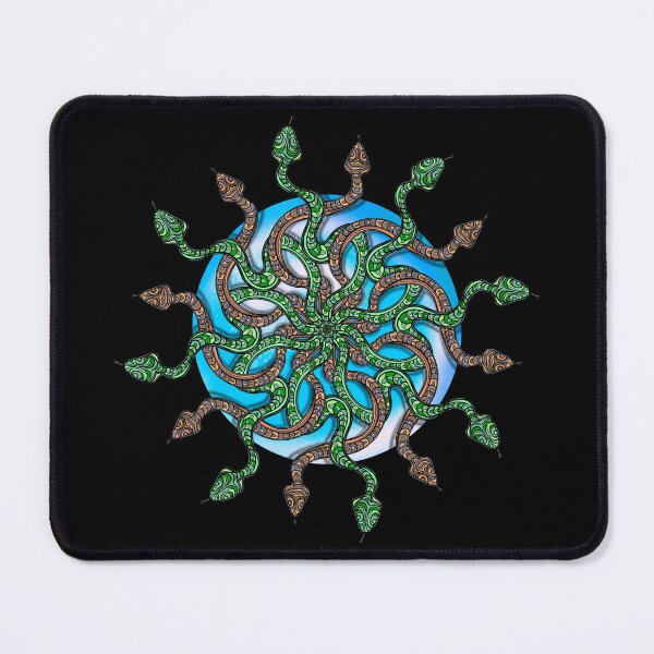 Item preview, Intertwined Snake Mandala with shadows designed and sold by DaveDanchuk.