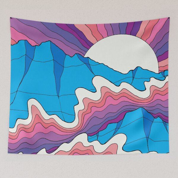 Item preview, Psychedelic Mountain Sunrise designed and sold by Swadeillustrations.