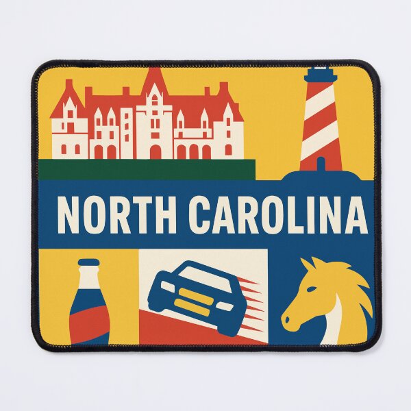 Item preview, North Caroline State Travel Art Collage USA America designed and sold by kakarikihill.