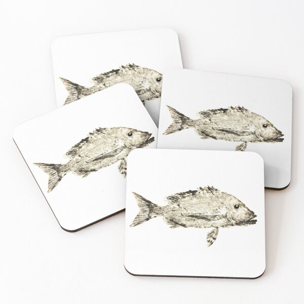 Item preview, Spangled emperor gyotaku designed and sold by BilgeRatLeather.