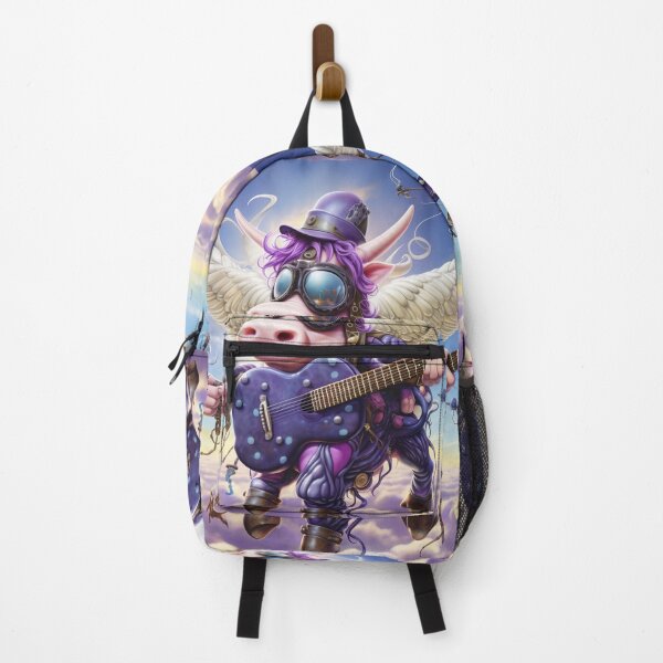 Item preview, Flying Pig Rockstar with Wings and Guitar – Surreal Fantasy Animal Art designed and sold by PaintbrushPlace.
