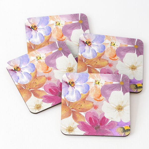 Item preview, Watercolor Bloom Collage – Vibrant Hand-Painted Floral Pattern designed and sold by lunacustomsph.