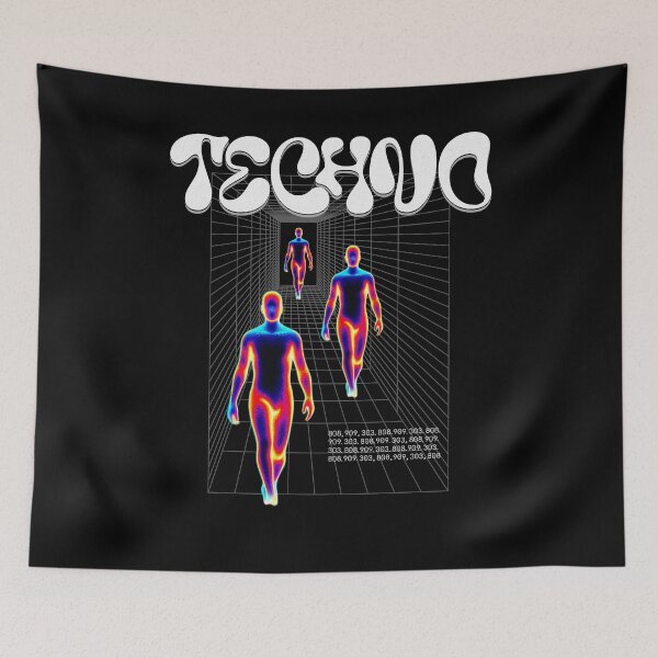 Item preview, TECHNO  - Infrared Humanoid Form (White)  designed and sold by Discothreadz.