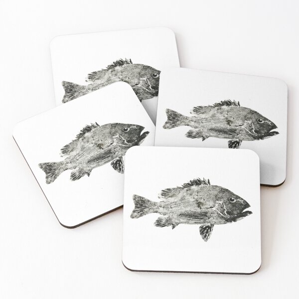 Item preview, Scribbled Snapper Gyotaku designed and sold by BilgeRatLeather.