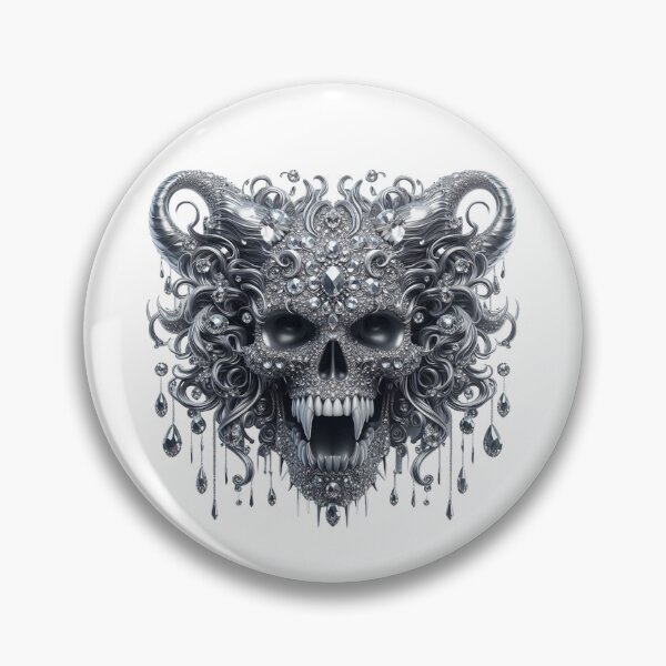 Item preview, Platinum demon skull with precious jewels designed and sold by MadinaFatt.