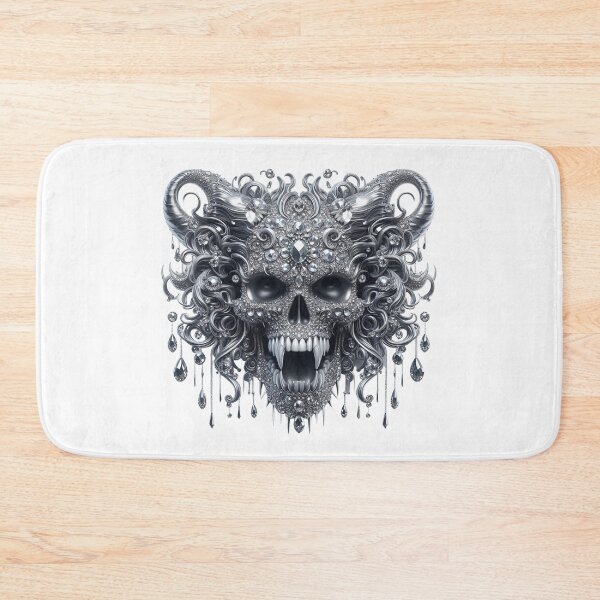 Item preview, Platinum demon skull with precious jewels designed and sold by MadinaFatt.