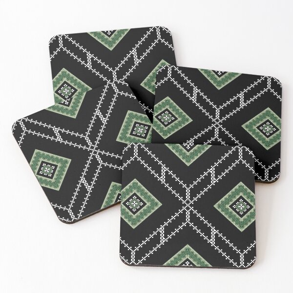 Item preview, Monochrome Green & Black Pixel Geometric Seamless Pattern designed and sold by Khwanchai.