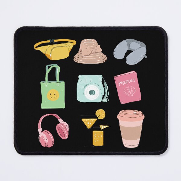 Item preview, Travel Essentials Illustration – Cute Aesthetic Vacation Icons designed and sold by lunacustomsph.