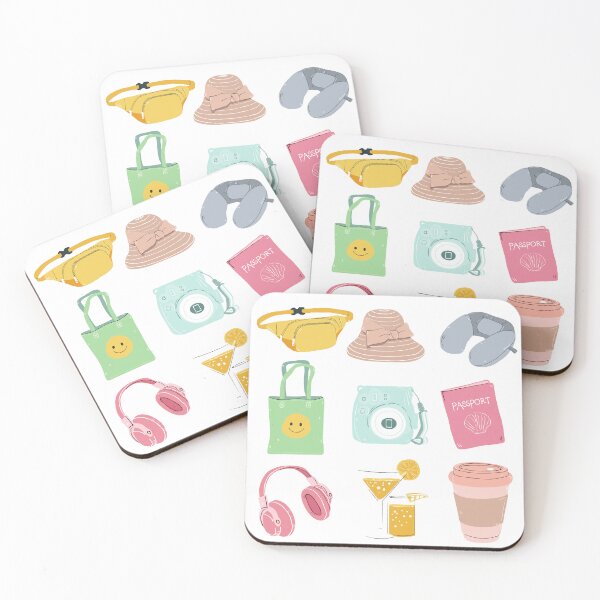 Item preview, Travel Essentials Illustration – Cute Aesthetic Vacation Icons designed and sold by lunacustomsph.