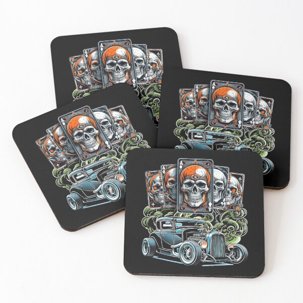 Item preview, hot rod and skull cards designed and sold by Maria Pit.