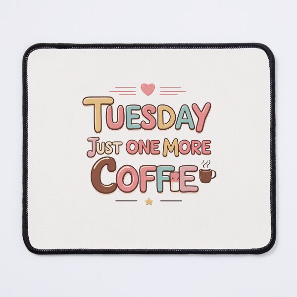 Item preview, Tuesday – Just One More Coffee ☕ | Kawaii Mood Fancy Colored Text designed and sold by modishwelt.