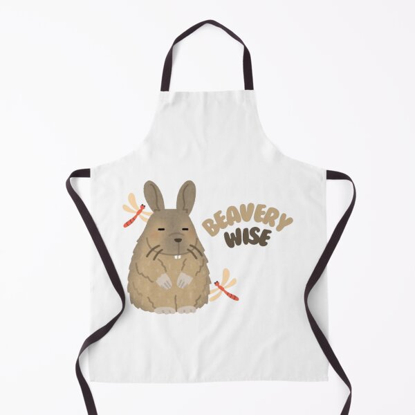 Item preview, "Beaver-y wise"-pun with cute beaver surrounded by dragon flies. designed and sold by willowisles.