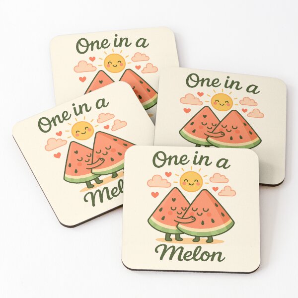 Item preview, One in a Melon – Cute Watermelon Couple Pun Design designed and sold by The Wonder cabinet.