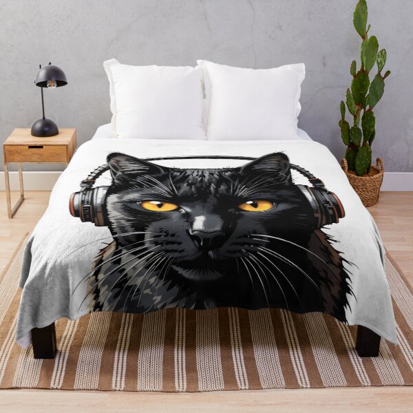 Item preview, Black Cat with Headphone designed and sold by FieldScent.