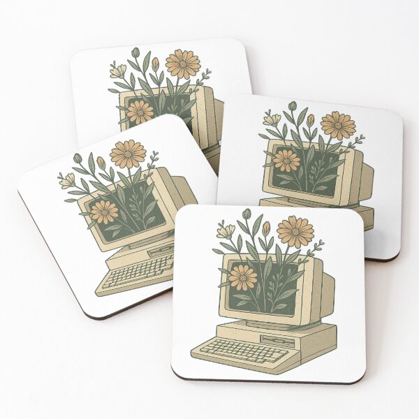 Item preview, Retro Blooming Computer – Nature Meets Technology designed and sold by Nocturne Stitch.