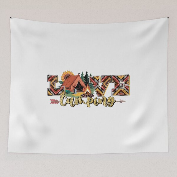 Item preview, Love Camping – Boho Tent and Campfire Outdoors Design designed and sold by facegm.